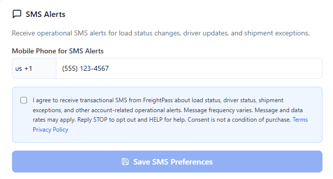 Broker SMS Settings