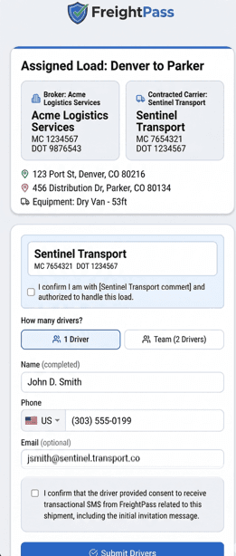 Dispatcher Invite Flow